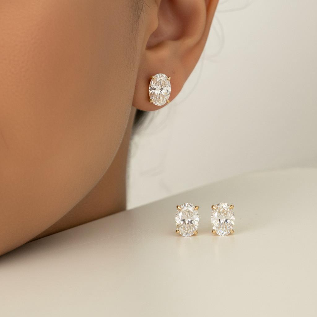 עגילי יהלומי מעבדה