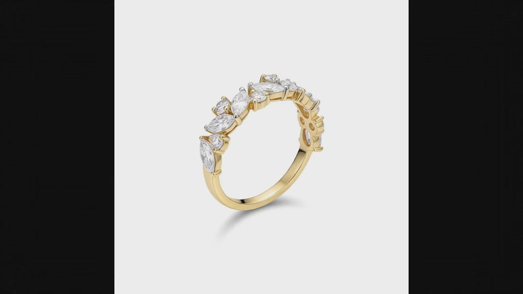 טבעת זהב 14 קראט משובץ יהלומי מעבדה