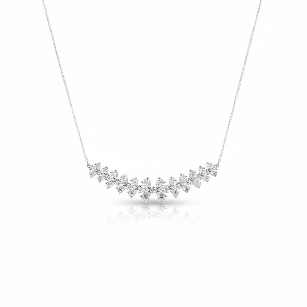 שרשרת זהב 14 קראט משובץ יהלומי מעבדה