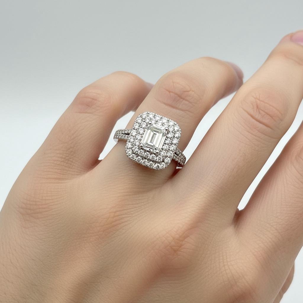 טבעת זהב 14 קראט משובץ יהלומי מעבדה