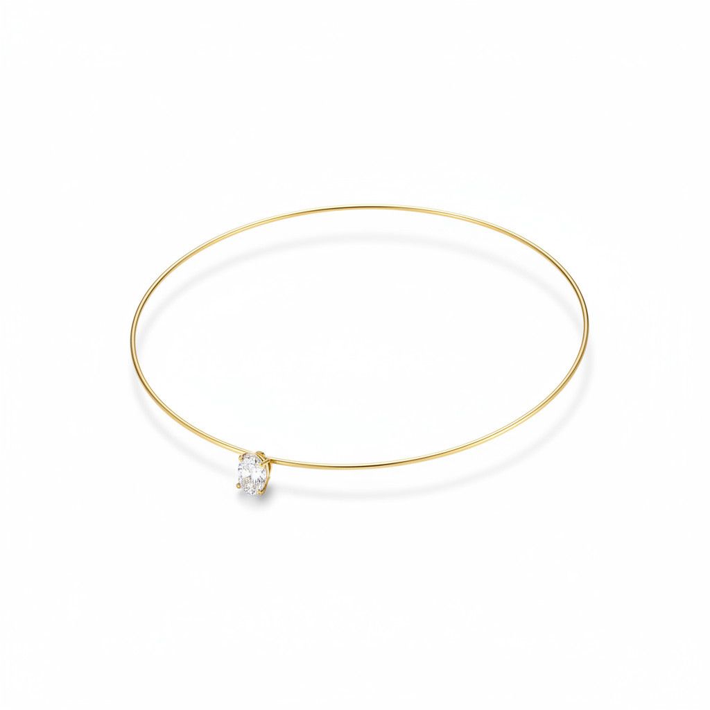 שרשרת זהב 14 קראט משובץ יהלום טיפה