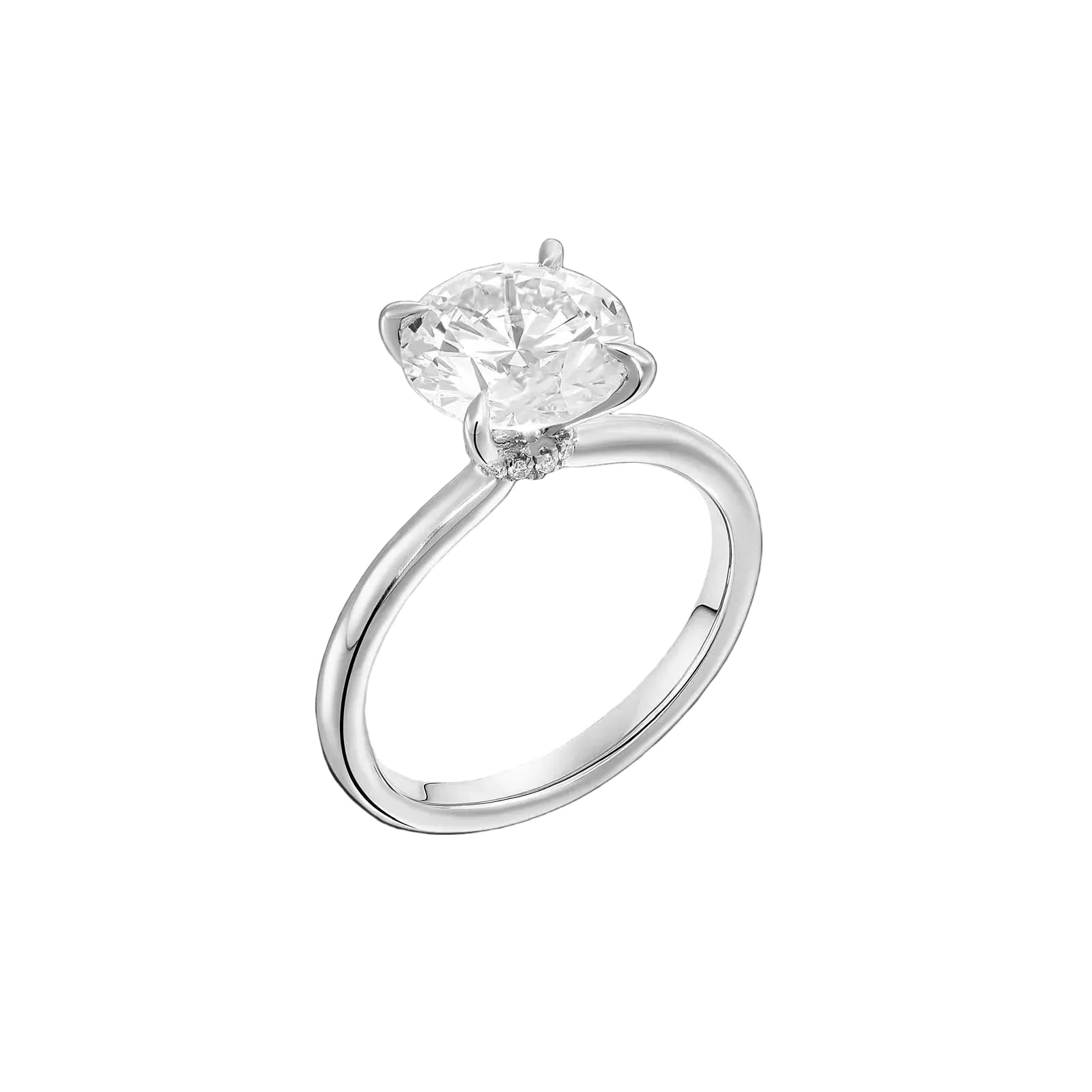 טבעת סוליטר זהב 14 קראט משובץ יהלומי מעבדה