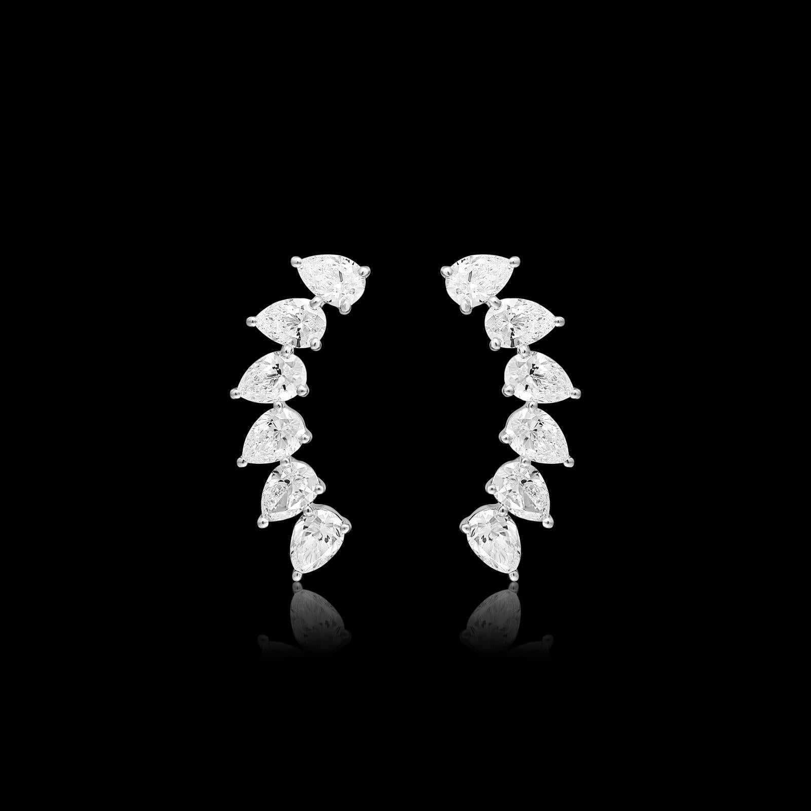 עגילי זהב 14 קראט משובץ יהלומי מעבדה