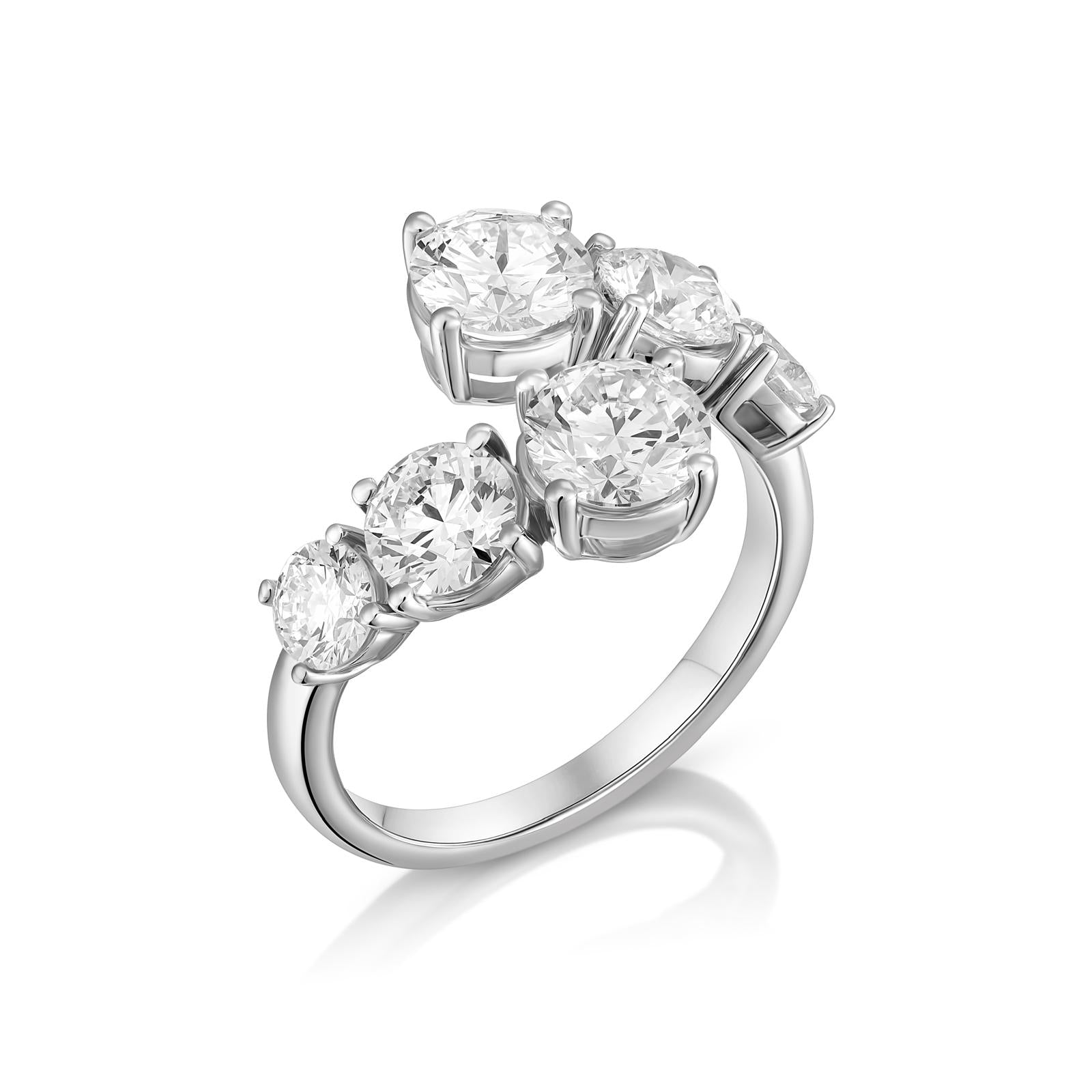 טבעת זהב 14 קראט משובץ יהלומי מעבדה