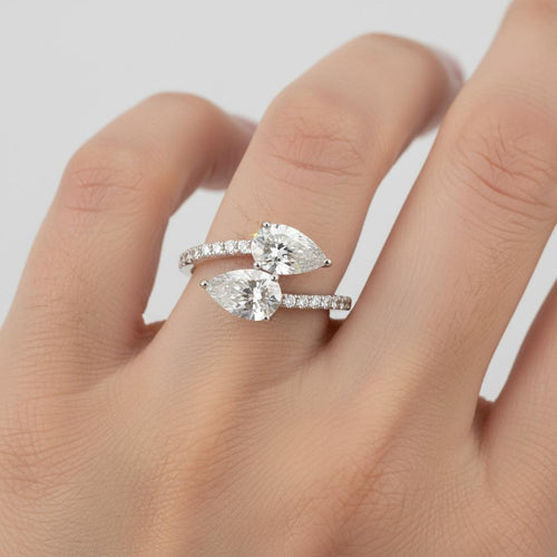 טבעת זהב 14 קראט משובץ יהלומי מעבדה