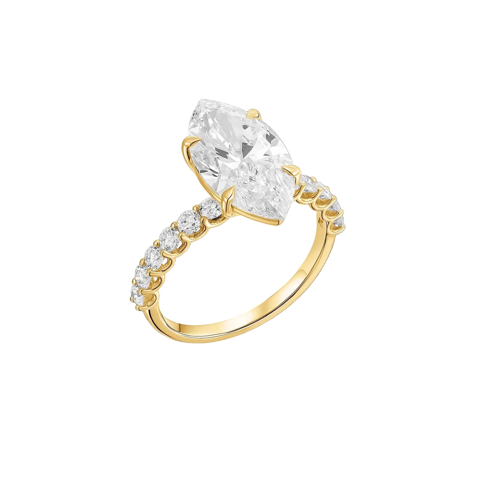 טבעת זהב 14 קראט משובץ יהלומי מעבדה