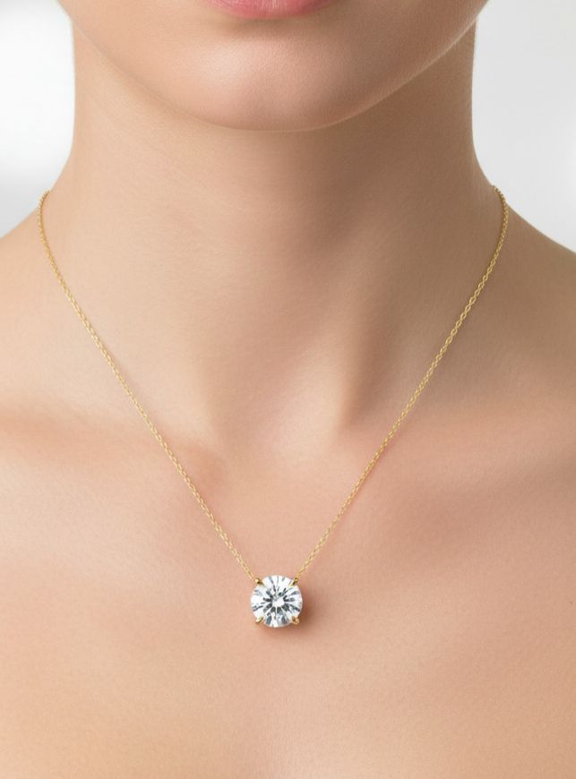 שרשרת זהב עם יהלום מעבדה