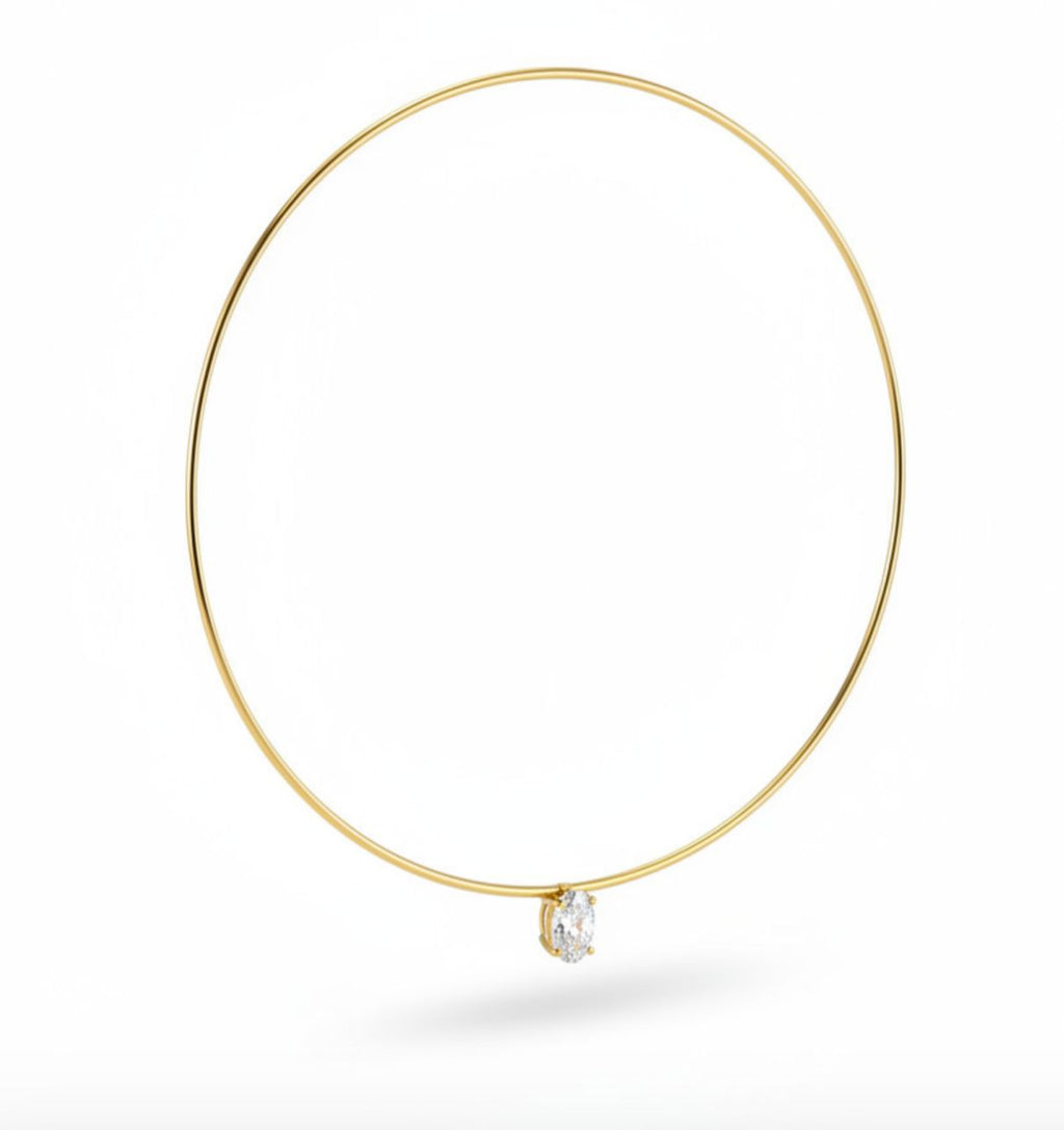 שרשרת זהב 14 קראט משובץ יהלום טיפה