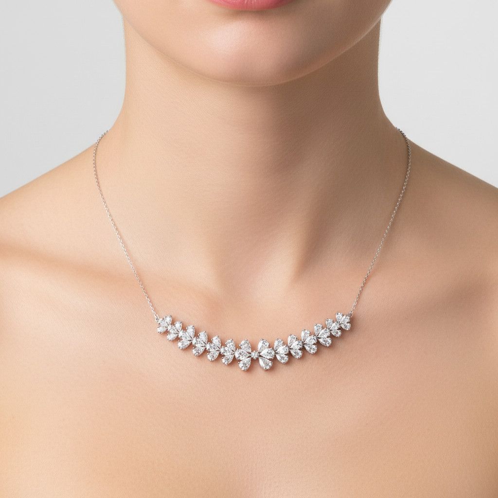 שרשרת זהב 14 קראט משובץ יהלומי מעבדה