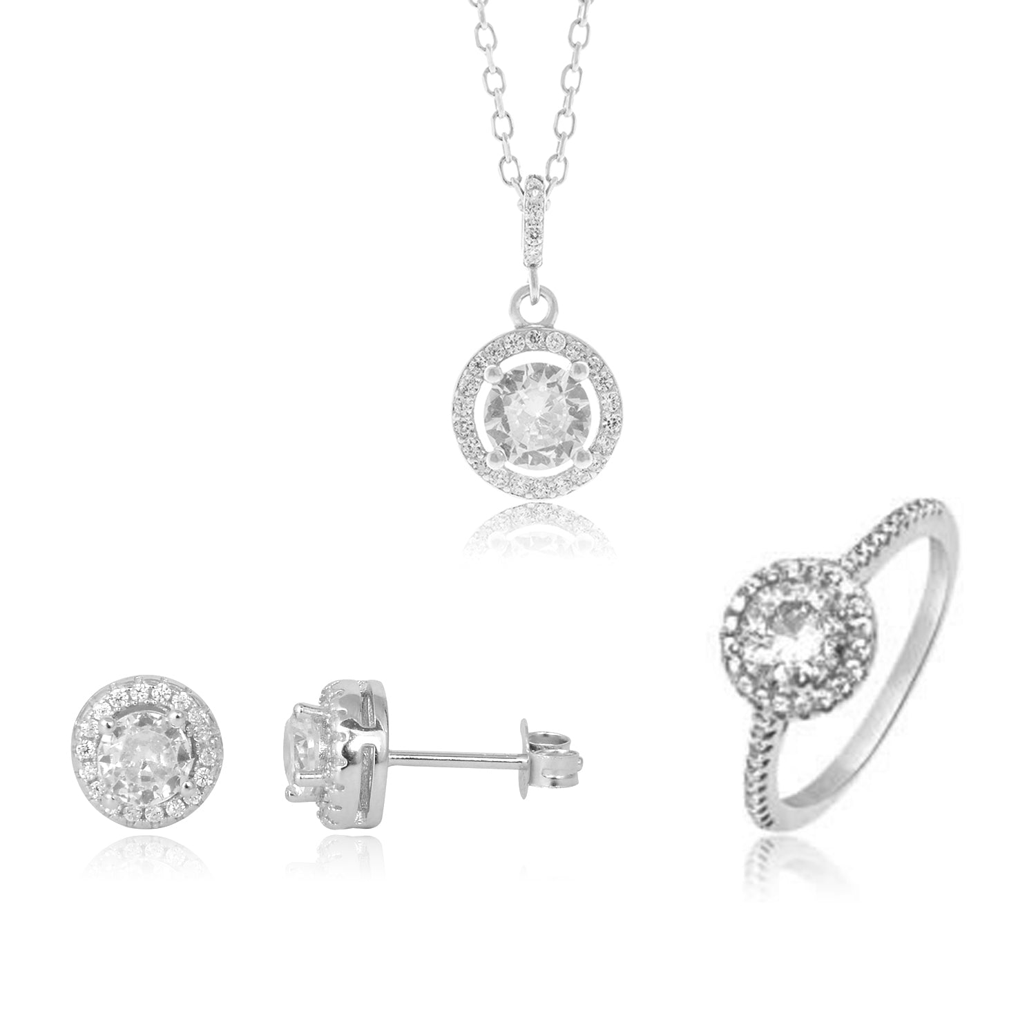 סט כסף 925 משובץ זירקונים באיכות גבוהה