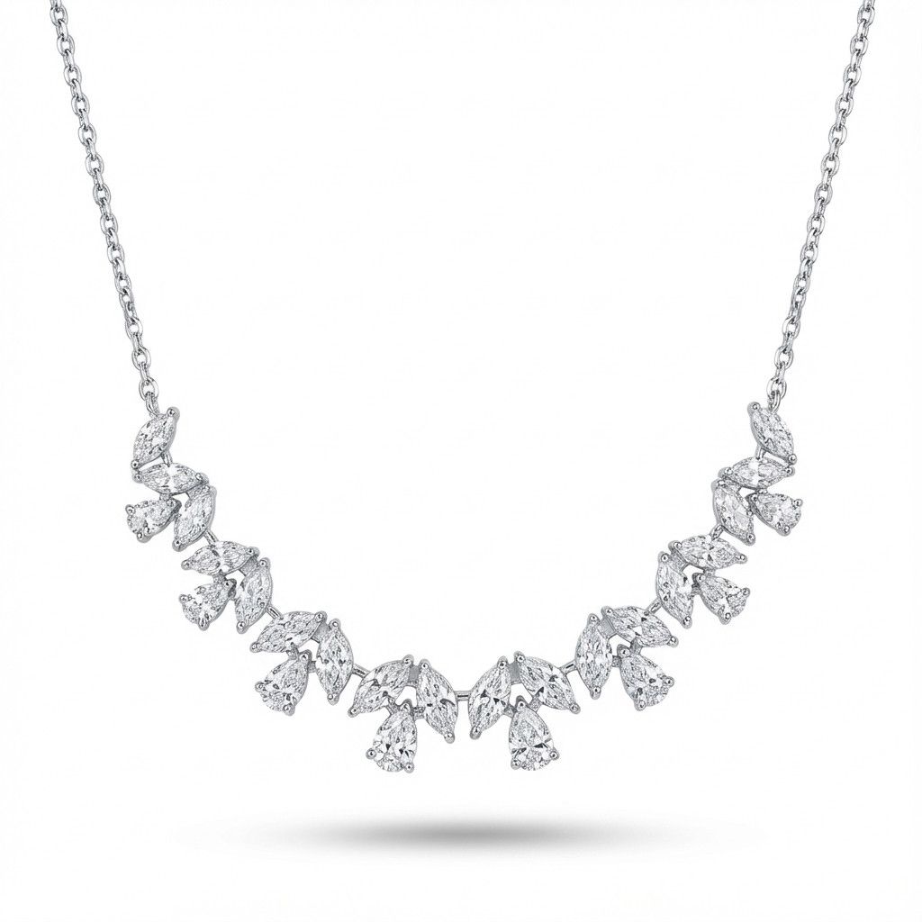 שרשרת זהב 14 קראט משובץ יהלומי מעבדה