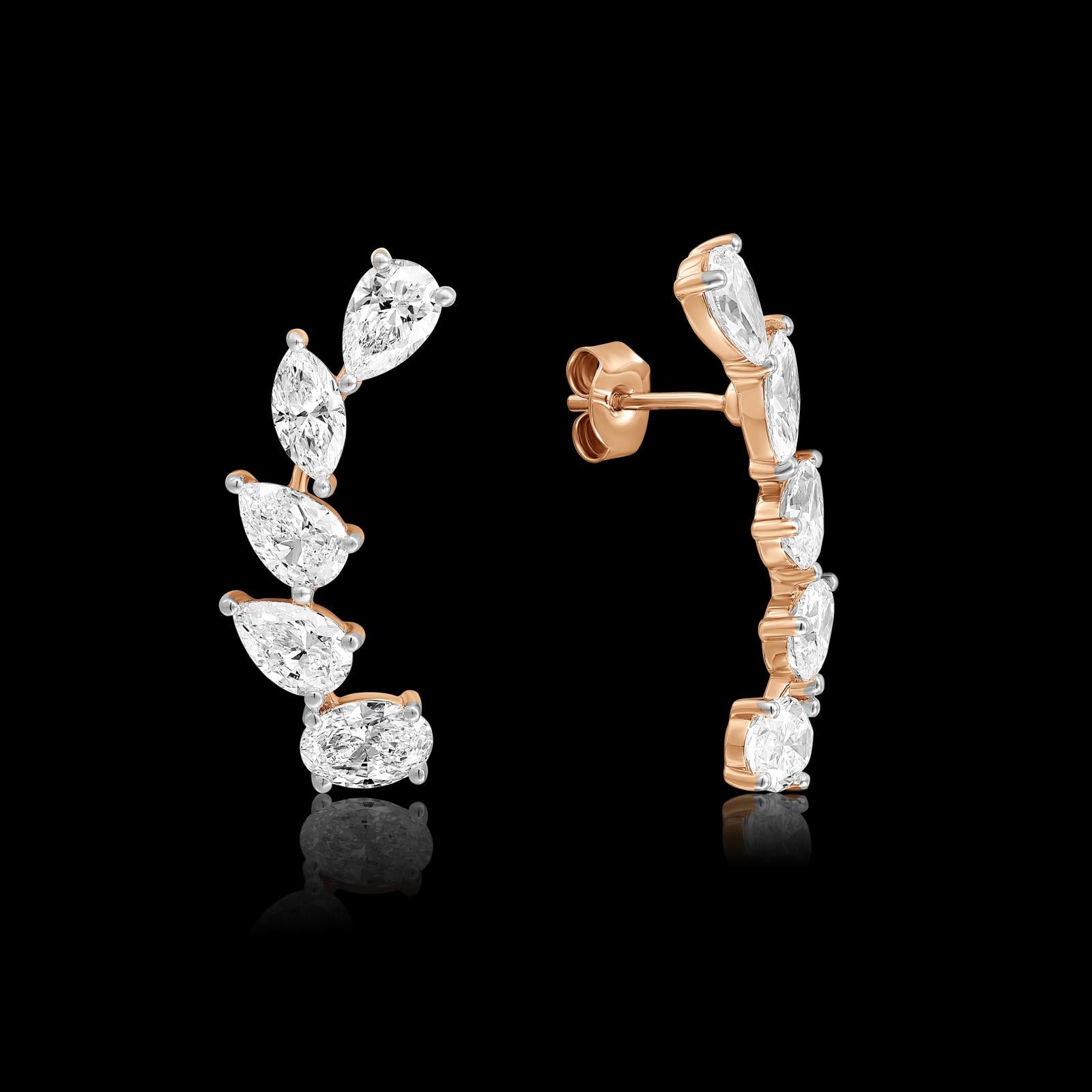 עגילי זהב משובץ יהלומי מעבדה