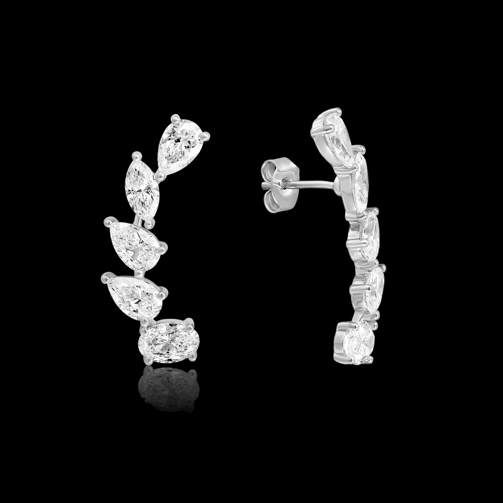 עגילי זהב משובץ יהלומי מעבדה